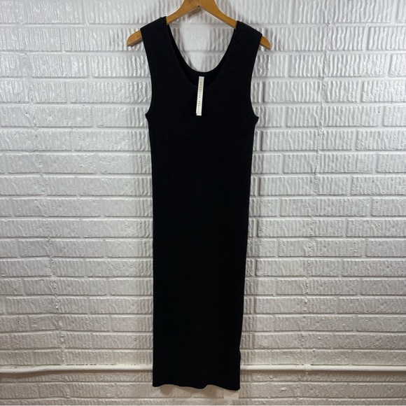 Lauren Manoogian Rib Tank Dress Black Melange NWT 1 Small - Picture 3 of 7
